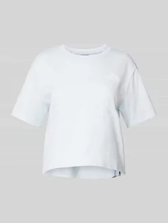 Koszulki i topy damskie - T-shirt krótki z nadrukiem z logo - grafika 1