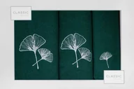 Ręczniki - Lumarko Lumarko Kpl.3 ręczników biloba ciemno zielono-srebrny 380 /EF7330 Mondex - miniaturka - grafika 1