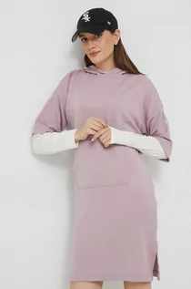 Sukienki - Fila sukienka kolor różowy midi oversize - grafika 1