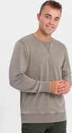 Bluzy męskie - Ombre Clothing Bluza męska z kapturem Jarran beżowy S - miniaturka - grafika 1