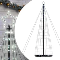 Choinki - vidaXL Stożkowa choinka z lampek, 1534 zimnych białych LED, 503 cm - miniaturka - grafika 1
