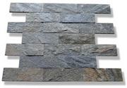 Elewacje - Kamień elewacyjny-dekoracyjny kwarcytowy Deoli Green Brick 10x30 - miniaturka - grafika 1