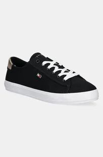 Tommy Hilfiger tenisówki VULC CANVAS LACE UP SNEAKER kolor czarny FW0FW08647 - Trampki damskie - miniaturka - grafika 1