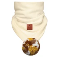 Apaszki i szaliki damskie - Hi Little One komin bandana zimowa dla niemowlaka ALPACA BOHO Ivory/Brown M Pom Pom - miniaturka - grafika 1