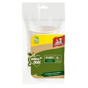 Sarantis Jan Niezbędny Zielony Dom Kubki z surowca roślinnego 250ml 1op.-6szt - Naczynia i sztućce jednorazowe - miniaturka - grafika 1