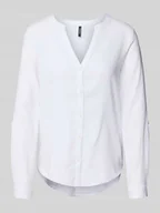 Bluzki damskie - Bluzka o kroju regular fit z długim rękawem z mieszanki lnu i wiskozy model ‘LINN’ - miniaturka - grafika 1