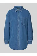 Koszule damskie - Koszula jeansowa o luźnym kroju z mieszanki bawełny model MAISIE - Pieces - miniaturka - grafika 1