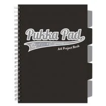 Kołozeszyt Pukka Pad A4 Project Book Black & Grey kratka - Zeszyty szkolne - miniaturka - grafika 1