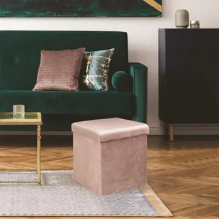 Pufa Intesi Vels Rod różowa - Pufy i podnóżki - miniaturka - grafika 7