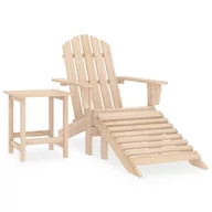 Meble ogrodowe - vidaXL Lumarko Krzesło ogrodowe Adirondack z podnóżkiem i stolikiem, jodłowe 315932 - miniaturka - grafika 1