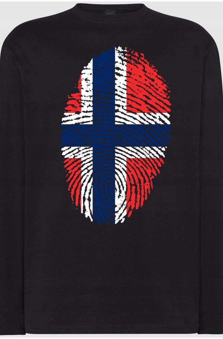 Norwegia Flaga Odcisk Bluza Longsleeve Rozm.XL