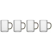 Kubki - Komplet 4 szklanek RENZA, żaroodporne, żółty uchwyt, 300 ml - miniaturka - grafika 1