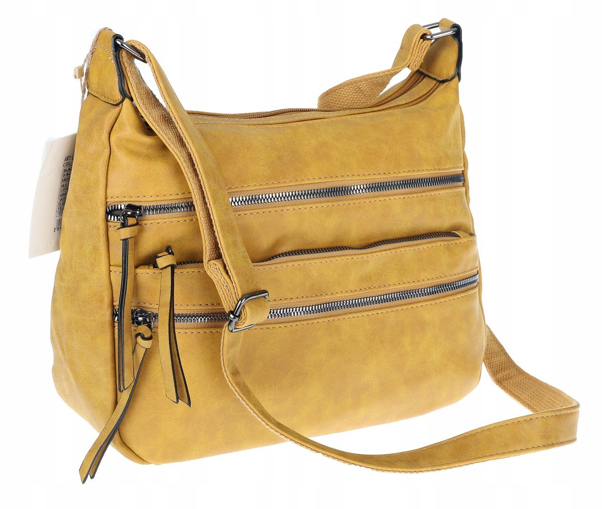 Torebka Damska Listonoszka Modna Pojemna Torba na Ramię 1030 Żółta