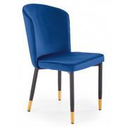 Krzesła - Granatowe krzesło welurowe glamour - Nubo - miniaturka - grafika 1