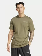 Odzież trekkingowa męska - adidas T-Shirt Terrex Graphic MTN 2.0 IM8353 Zielony Regular Fit - miniaturka - grafika 1