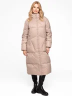 Kurtki damskie - DŁUGA PUCHOWA KURTKA DAMSKA NA SUWAK Z KAPTUREM - miniaturka - grafika 1