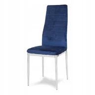 Krzesła - Krzesło welurowe klasyczne nogi chrom 704V Blch - miniaturka - grafika 1