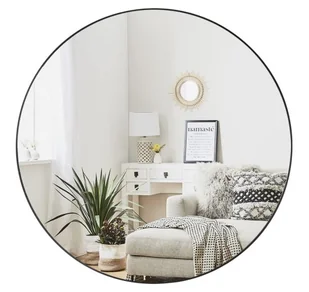 OK STYL - Lustro okrągłe ścienne LOFT w czarnej ramie 90 cm - Lustra - miniaturka - grafika 1