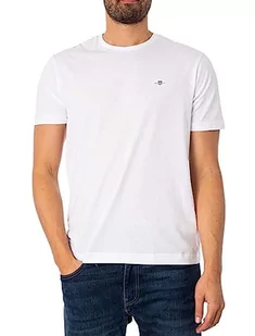 GANT Męski t-shirt REG Shield SS, biały, standardowy, biały, XS - Koszulki męskie - miniaturka - grafika 1