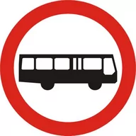 Wyposażenie miejsc publicznych - Znak drogowy zakazu B-3A Zakaz wjazdu autobusów - miniaturka - grafika 1