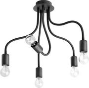 Lampy sufitowe - Nowodvorski Żyrandol LAMPA sufitowa FLEX 9766 metalowa OPRAWA regulowana PLAFON na elastycznych ramionach czarny - miniaturka - grafika 1