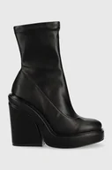 Botki damskie - Steve Madden botki All Out damskie kolor czarny na słupku - miniaturka - grafika 1