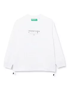 United Colors of Benetton Męski T-shirt G/C M/L 3hvtu1036 sweter z kapturem, biały 101, XXL - Koszulki męskie - miniaturka - grafika 1