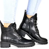 Botki damskie - DAMSKIE BOTKI PŁASKIE TRZEWIKI VINCEZA 58609 CZARNE - miniaturka - grafika 1