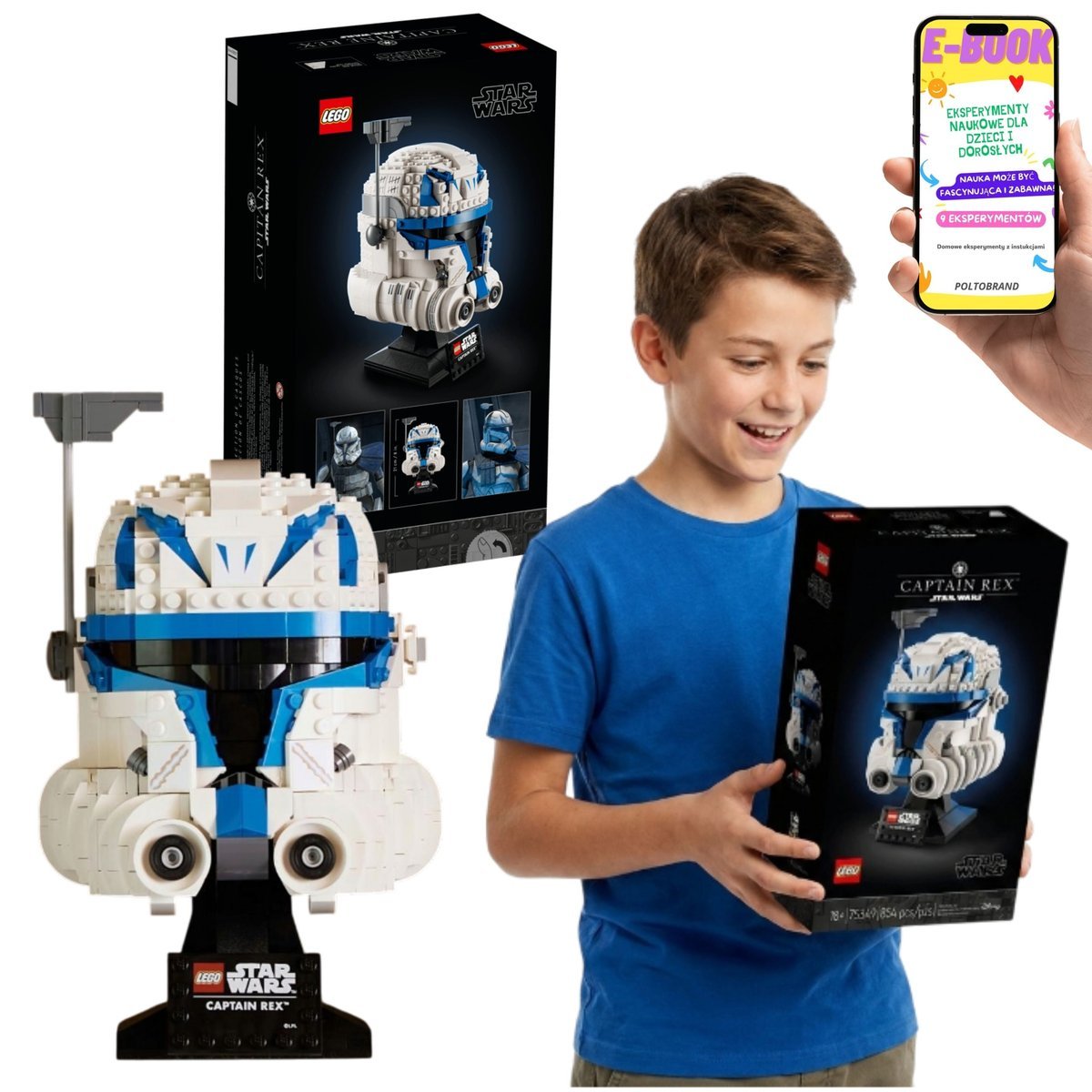 LEGO STAR WARS Hełm Kapitana Rexa 75349 Kolekcjonerski Hełm Clone Trooper LEGO + E-BOOK