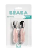 Sztućce dla dzieci - Beaba Zestaw pierwszych sztućców ze stali nierdzewnej Cotton candy - miniaturka - grafika 1