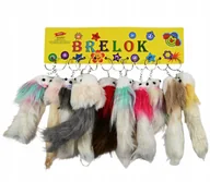 Breloki - MYSZKA Z OGONEM ZAWIESZKA PUCHATA FUTRZANY BRELOK DO KLUCZY ZESTAW 12SZT - miniaturka - grafika 1