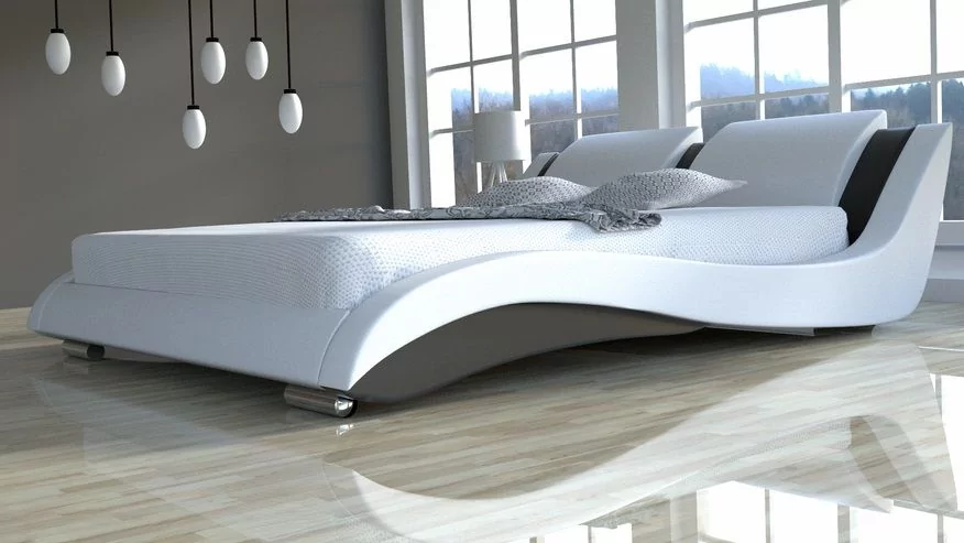 Łóżko do sypialni Stilo-2 Slim 140x200 - skóra naturalna