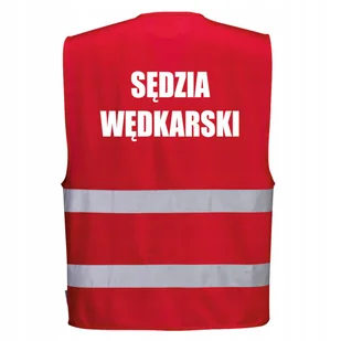 Kamizelka odblaskowa PORTWEST F474 Czerwony XXL/3XL nadruk Sędzia wędkarski - Odzież robocza - miniaturka - grafika 1