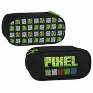 Piórniki - Starpak Piórnik saszetka 1 zamek Pixel zielony - miniaturka - grafika 1