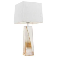 Lampy stojące - Argon Stojąca LAMPA stołowa LILLE 3840 nocna LAMPKA abażurowa do sypialni srebrna 3840 - miniaturka - grafika 1