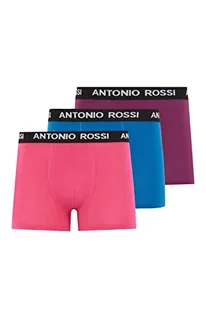 Antonio Rossi Męskie bokserki hipsterskie (3 sztuki) szorty, fioletowy, różowy, niebieski, S, Fioletowy, różowy, niebieski, S - Spodenki damskie - miniaturka - grafika 1