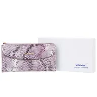 Portfele - Portfel damski Skórzany VerMari Vipera Fioletowy - miniaturka - grafika 1