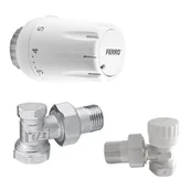 Akcesoria grzewcze - Zestaw termostatyczny kątowy z głowicą GT11 i zaworem powrotnym - miniaturka - grafika 1