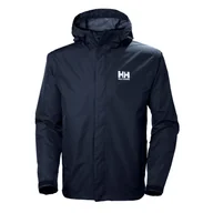 Kurtki i kamizelki sportowe męskie - Helly Hansen Seven J, kurtka przeciwdeszczowa, męska, ciemnoniebieska - miniaturka - grafika 1