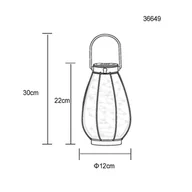 Lampy ogrodowe - Globo Lampa solarna LED 36649, czarna, bursztynowa, metal, tworzywo sztuczne - miniaturka - grafika 1