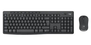Logitech 920-012066 klawiatura Dołączona myszka Biuro RF Wireless + Bluetooth AZERTY Francuski Grafitowy 920-012066 - Zestawy myszka + klawiatura - miniaturka - grafika 1