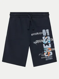 Guess Szorty materiałowe L5GD06 KA6R4 Niebieski Regular Fit - Spodenki damskie - miniaturka - grafika 1