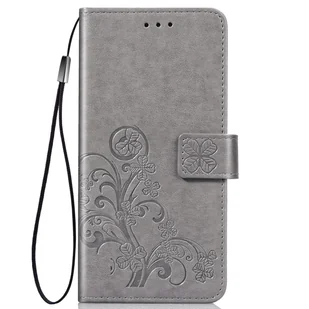 Etui na telefon komórkowy, pokrowiec ochronny, etui z klapką, uchwyt na kartę, kwiaty, kolor: szary, do wyboru model: Xiaomi Poco M3 - Etui i futerały do telefonów - miniaturka - grafika 1