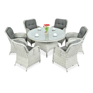 Meble z technorattanu BARCELONA Melange White - Meble ogrodowe - miniaturka - grafika 1