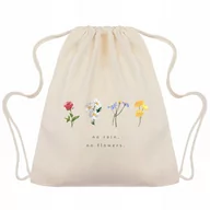 Plecaki szkolne i tornistry - WORKO-PLECAK BEŻOWY Na Buty KWIATY TEKST Wzory - miniaturka - grafika 1