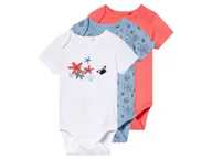 Body dla niemowląt - lupilu® Body niemowlęce z bawełny, 3 sztuki (Koralowy/jasnoniebieski/biały, 50/56) - miniaturka - grafika 1