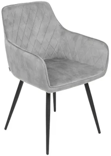 Krzesło tapicerowane SATORI szare HOMLA - Krzesła - miniaturka - grafika 1