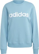 Bluzy damskie - Bluza damska adidas Essentials Linear French Terry błękitna IC6882-S - miniaturka - grafika 1