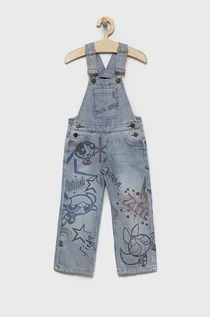 Spodnie i spodenki dla dziewczynek - Desigual ogrodniczki jeansowe dziecięce - grafika 1