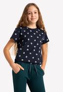 Koszulki dla dziewczynek - Dziewczęcy T-shirt w muszelki T-SEASHELL JUNIOR - Volcano - miniaturka - grafika 1